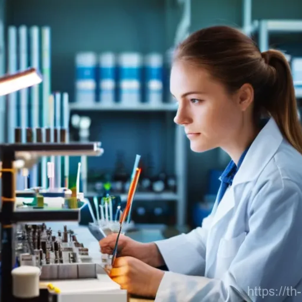 생물학자 연구소와 기업의 차이 - **Prompt:** A focused female academic biologist, approximately 30 years old, with her hair tied back...