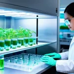 생물학자 연구의 상업화 과정 - **Prompt 1: Futuristic Thai Bio-Innovation Lab**
    A bright, clean, and modern biotechnology labor...