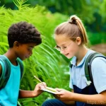 생물학자 진로 계획 세우기 - **Prompt 1: Aspiring Young Biologist's First Steps**
    "A bright, sunny outdoor scene featuring a ...