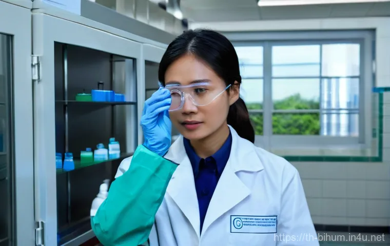 생물학자 실험실 안전 규정 - **Prompt:** A diverse group of young, professional scientists (male and female, of various ethniciti...